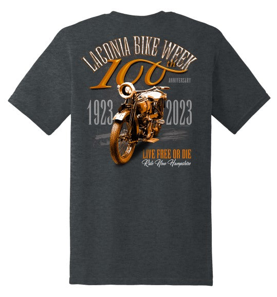 Laconia Bike Week 100th Anniversary Collectors T-Shirt| Live Free