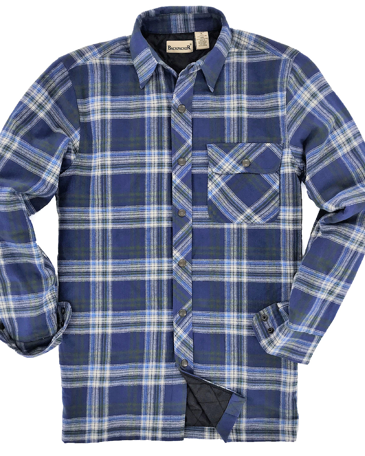 Quilt Lined Brushed Flannel Shirt Jacket