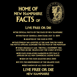 Live Free or Die Facts T-shirt