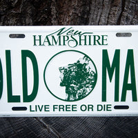 new hampshire license plate with old man inscription
