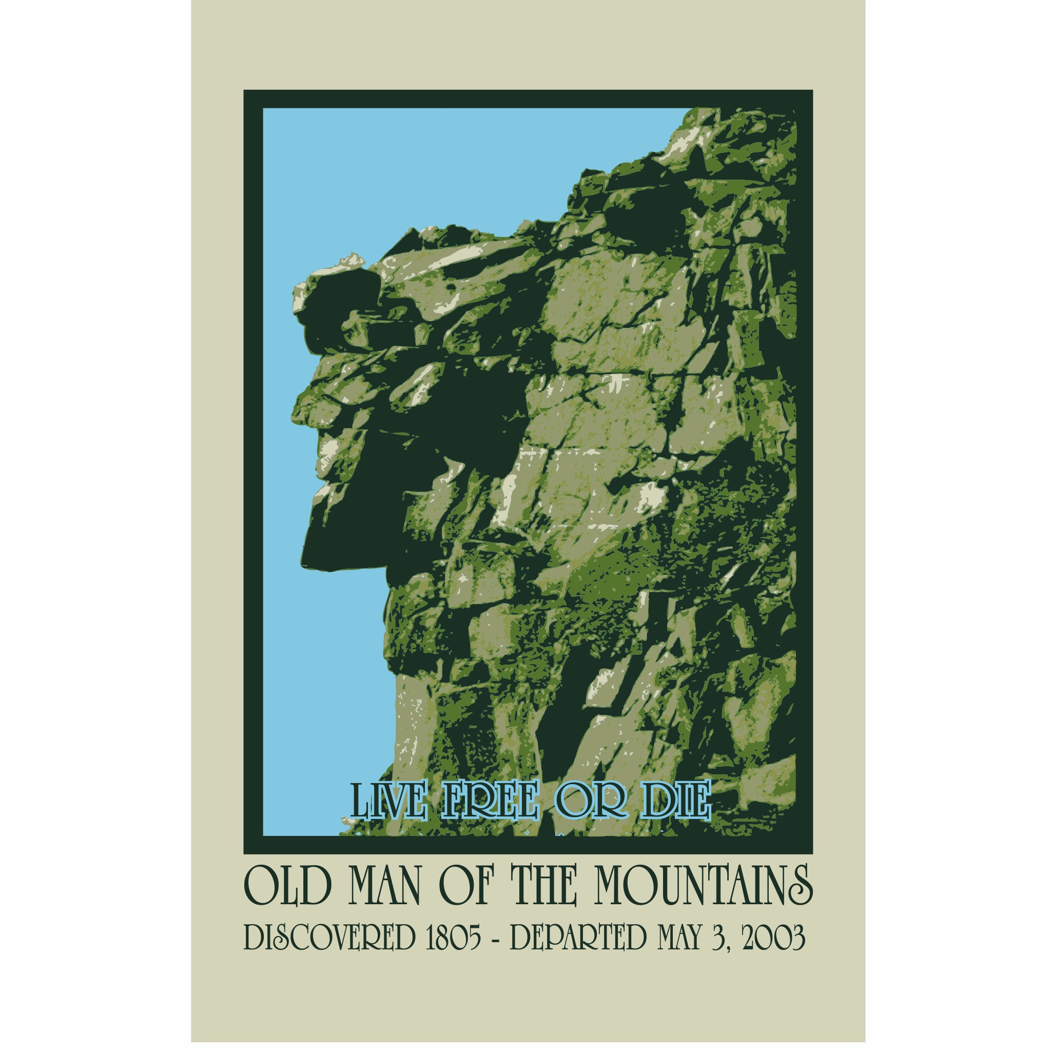 Old Man of the Mountain 11 x 17 Poster| Live Free or Die Gifts