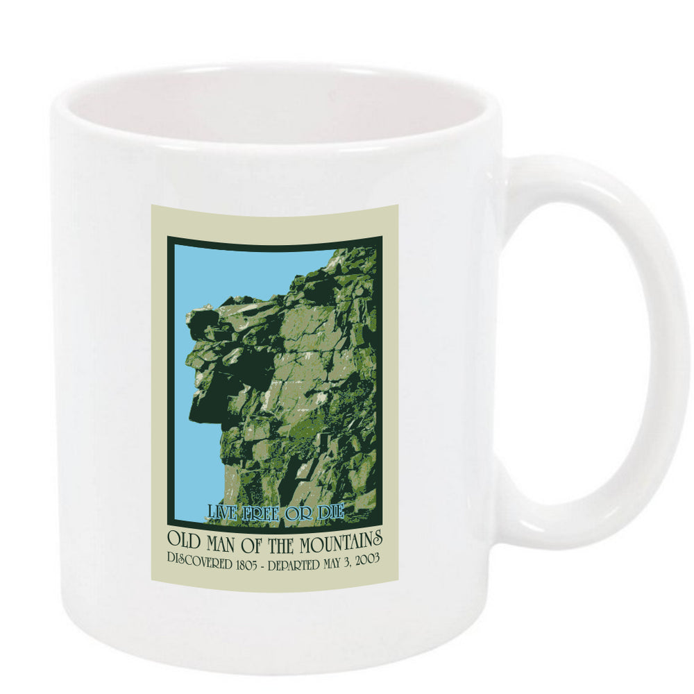 coffee mug featuring the old man of the mountain image