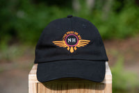 New Hampshire live free or die wings hat on a box
