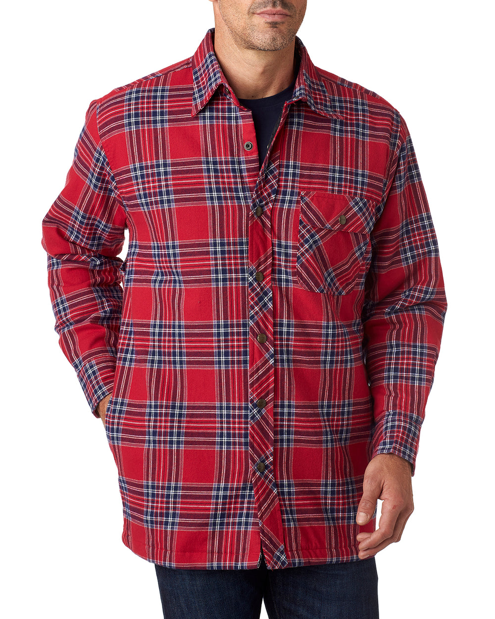 Flannel Shirt Jacket with Quilt Lining